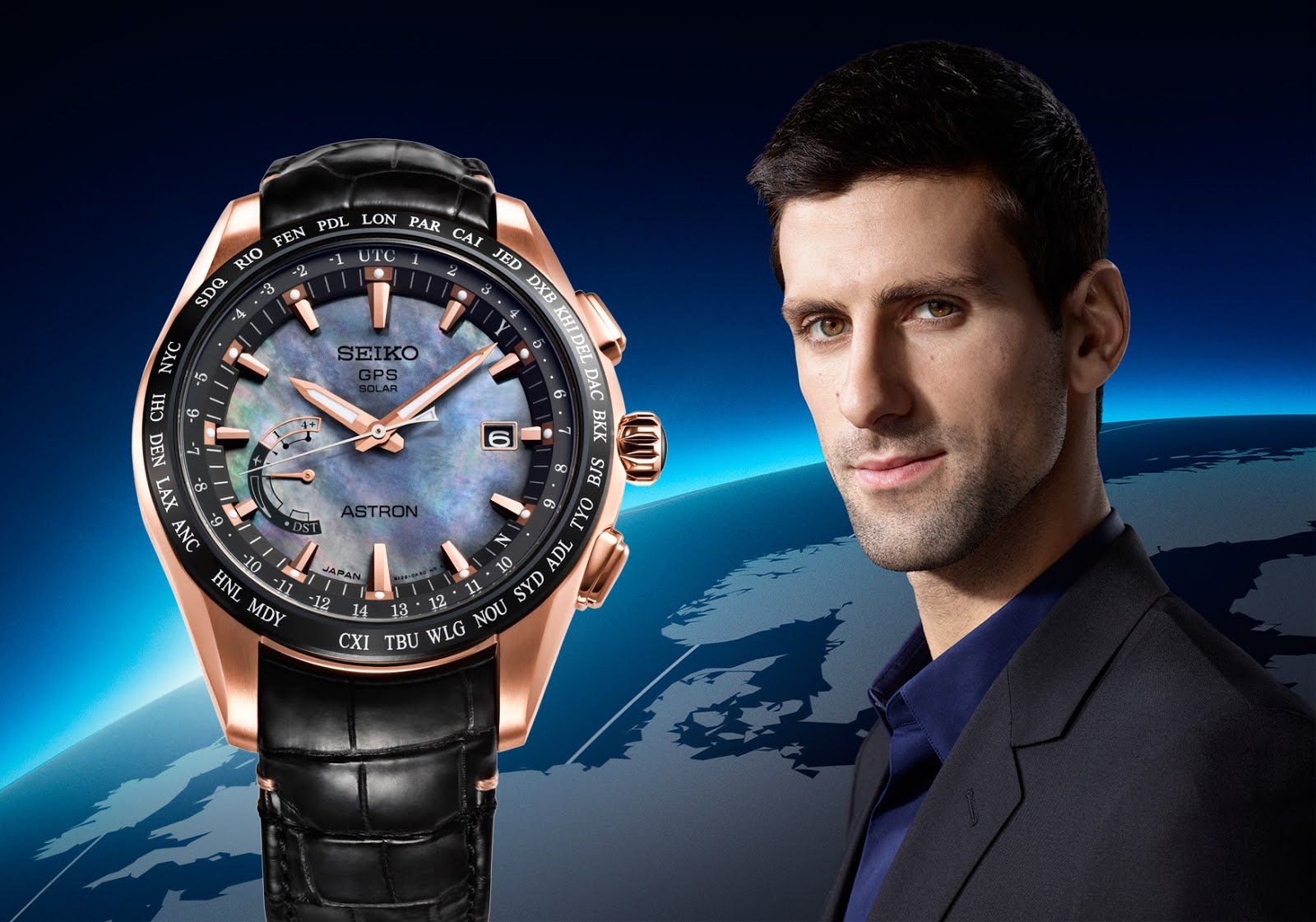 Seiko Astron GPS Solar World-Time Edición limitada Novak Djokovic debajo del reloj