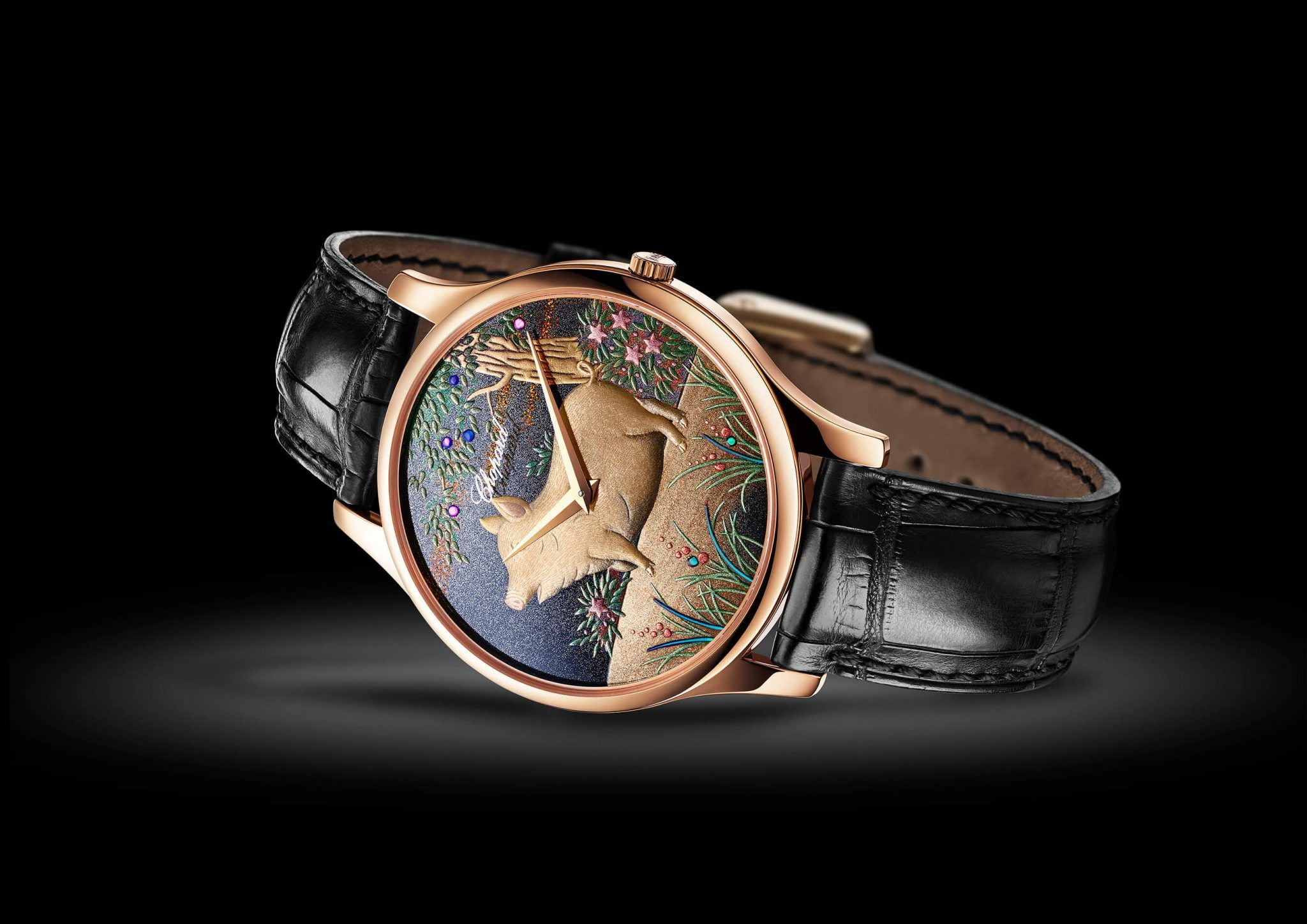 L.U.C XP Urushi Year of the Pig escena blog debajo del reloj