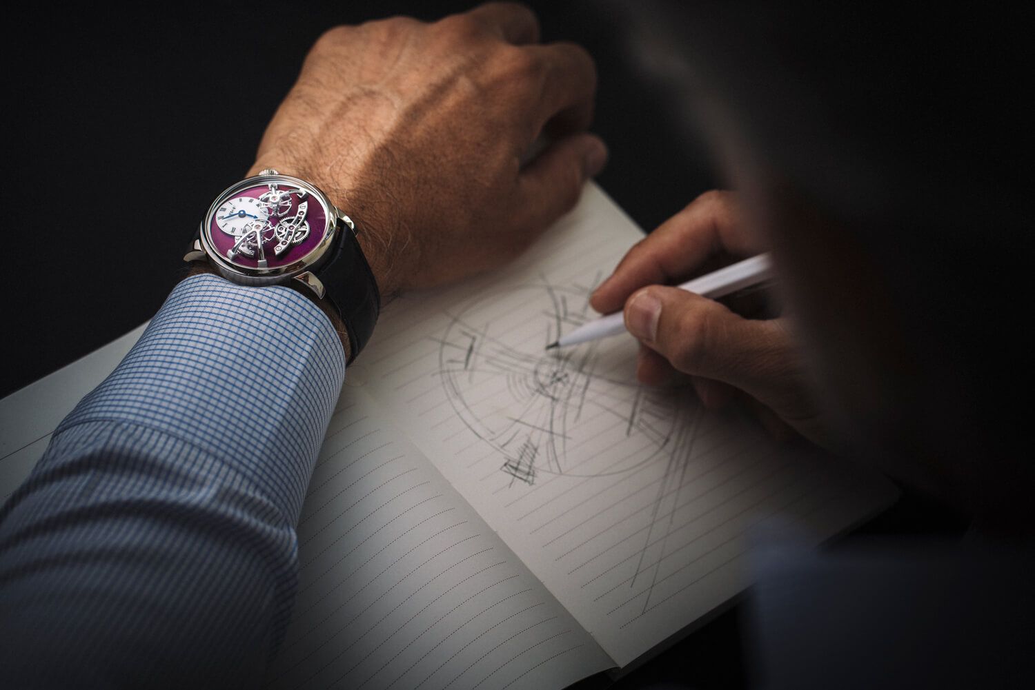 LM2 WG Purple Wrist-Shot Debajo del reloj blog relojes