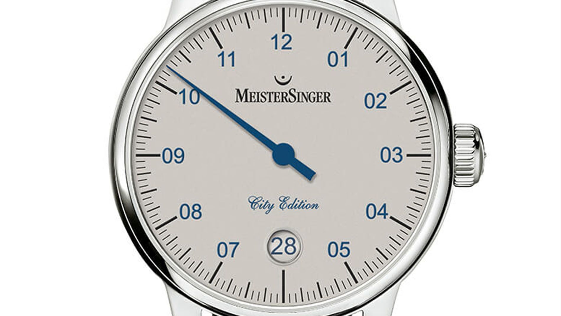 MeisterSinger City Edition detalle frontal debajo del reloj blog de relojes