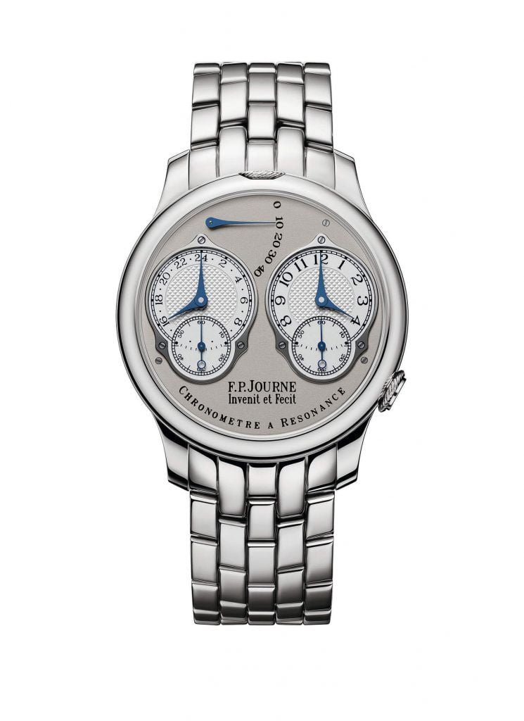 F.P.Journe Chronomètre Résonance 24 horas 2019 salmon bog ebajo del reloj frontal brazalete