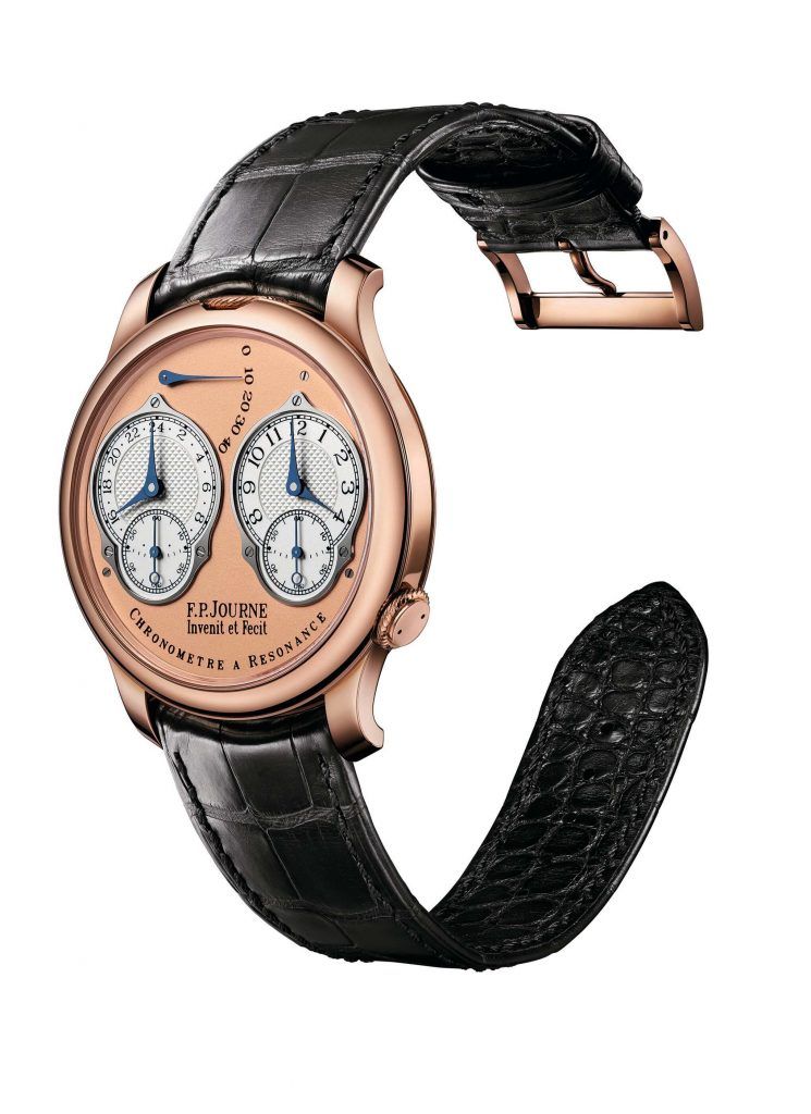 F.P.Journe Chronomètre Résonance 24 horas 2019 salmon bog debajo del reloj