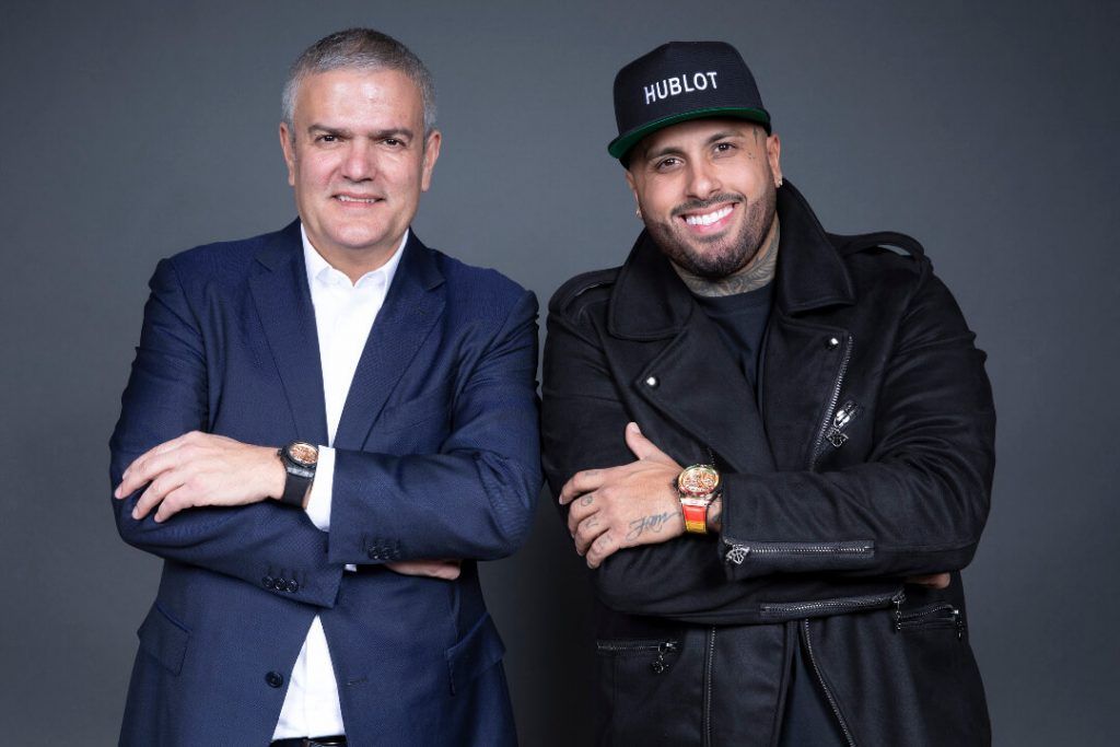 l_hublot ceo ricardo guadalupe and hublot ambassador nicky jam