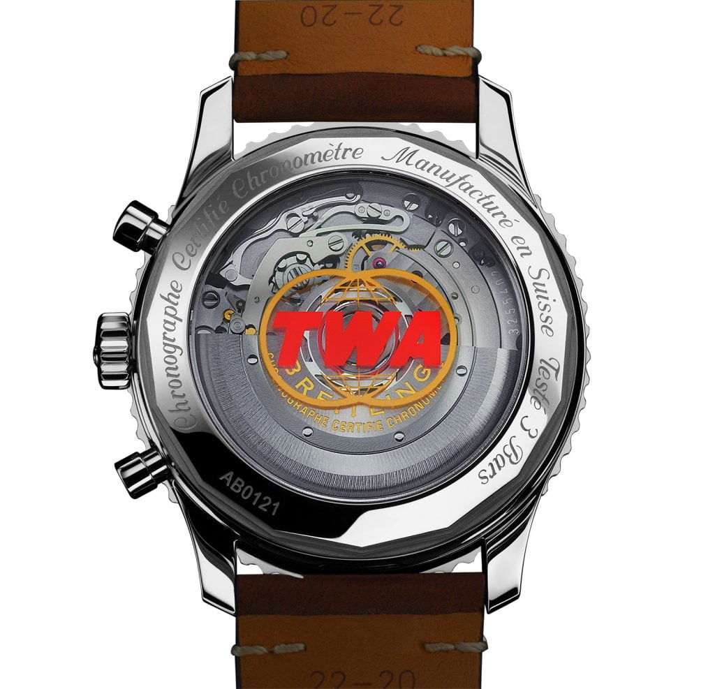 Breitling Navitimer 1 Airline Editions - TWA back debajo del reloj