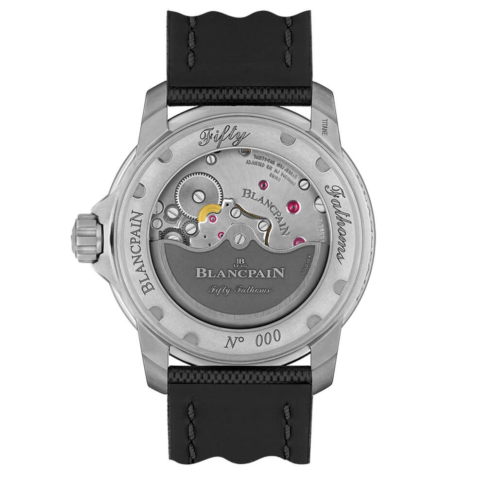 Blancpain Fifty Fathoms Automatico Titanio blog debajo del reloj back