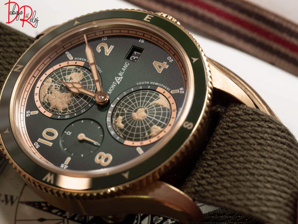 Montblanc 1858 Geosphere edición limitada debajo del reloj lado