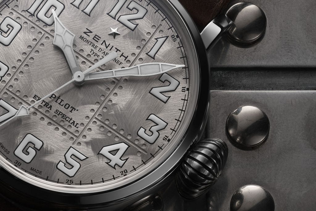 ZENITH Pilot Type 20 Extra Special Silver detalle