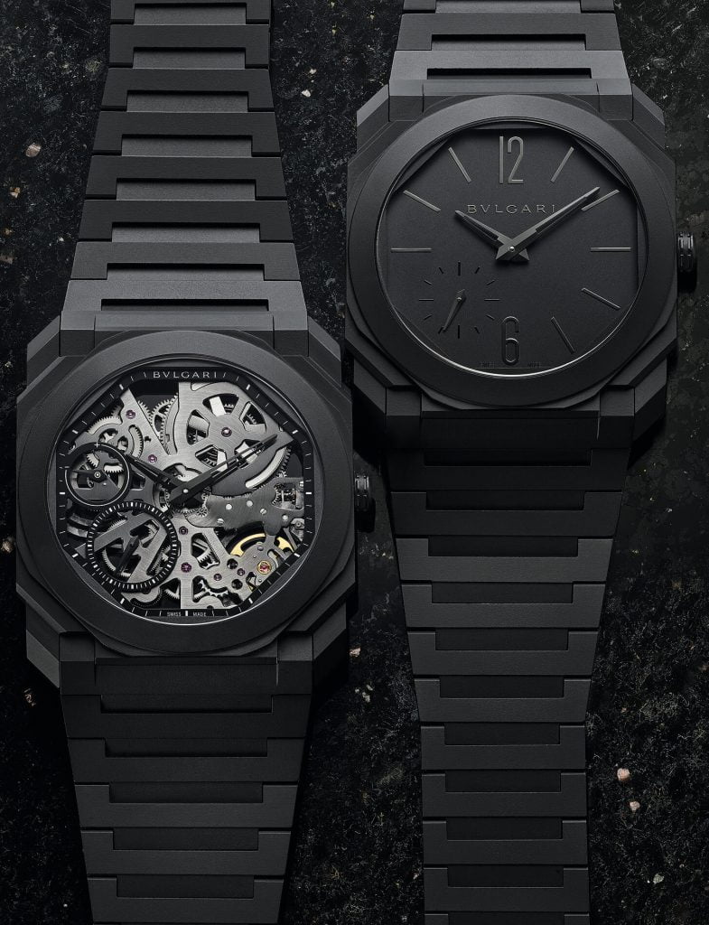 Bulgari Octo Finissimo Ceramic esqueleto back both