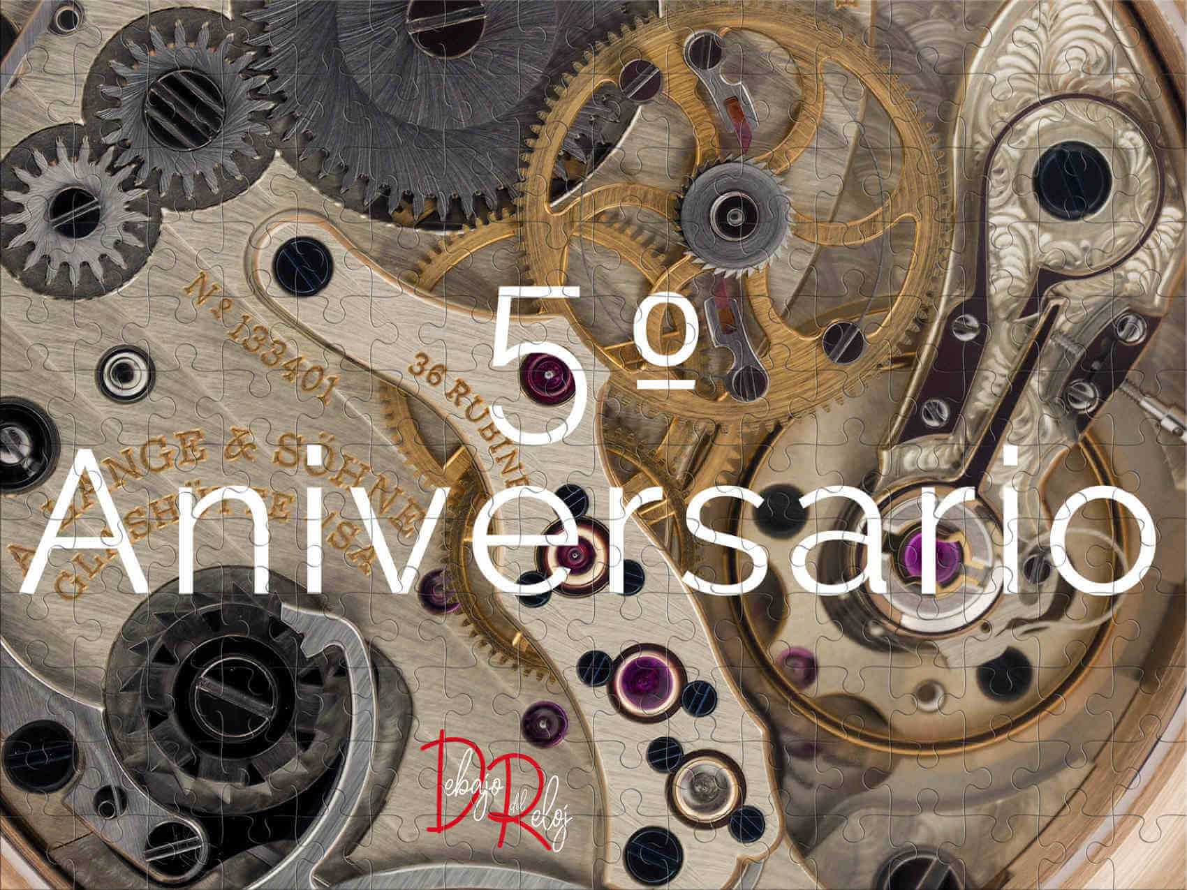 5º aniversario debajo del reloj