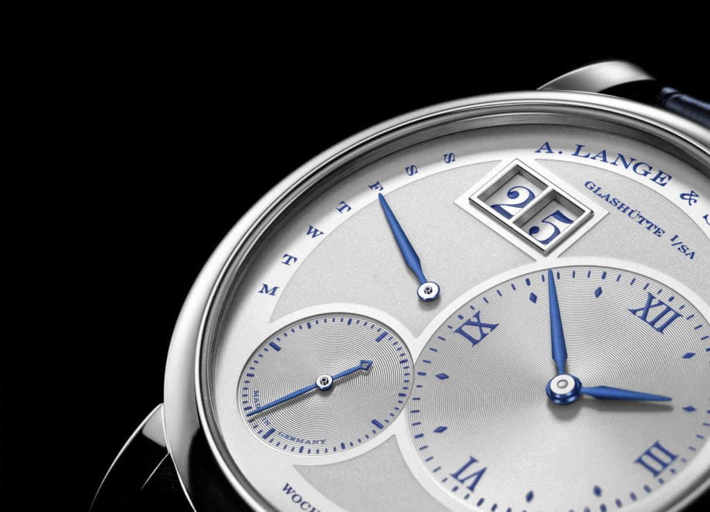 Pequeño Lange 1 Fases Lunares 25th Anniversary detalle