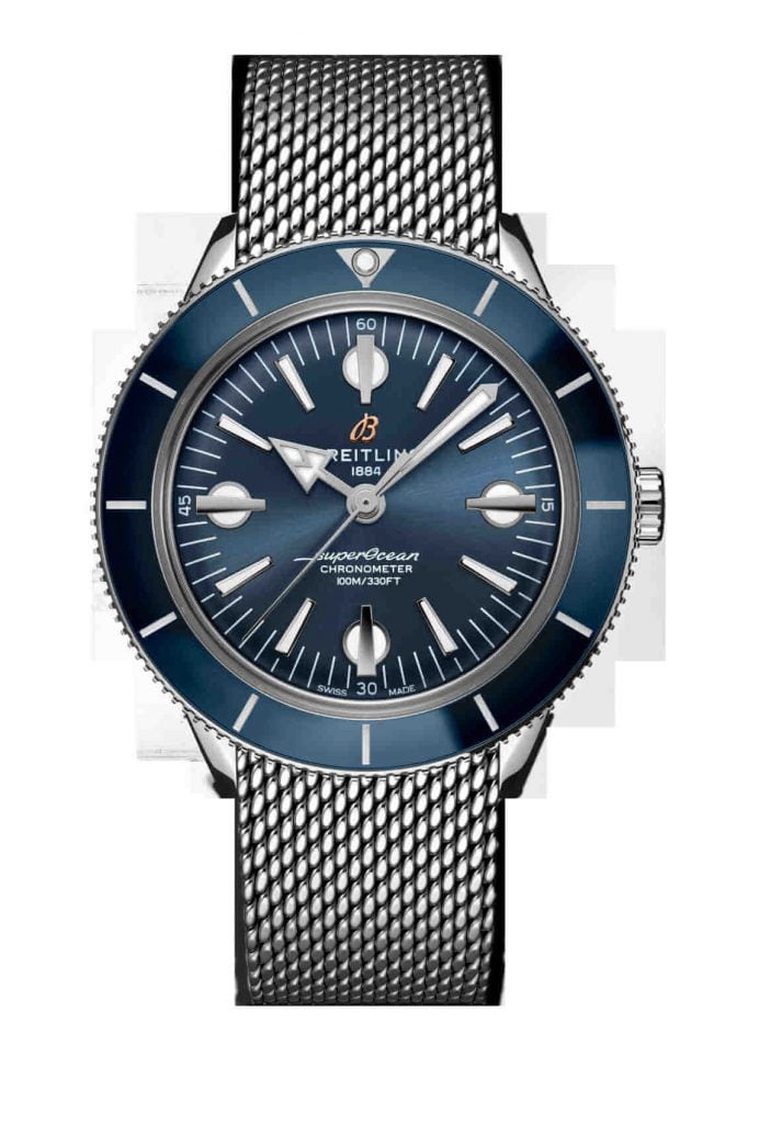 07_Superocean Heritage '57 with a blue dial and an Ocean Classic stainless-steel bracelet_A10370161C1A1
