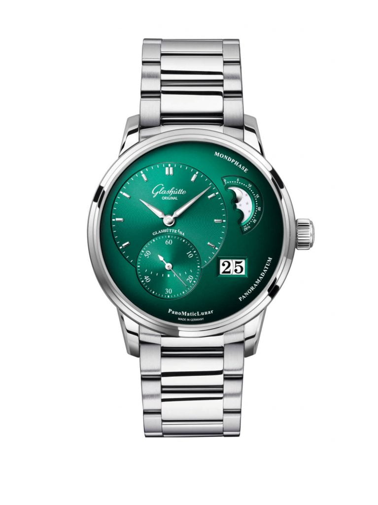 Glashütte Original PanoMaticLunar Forest Green front acero