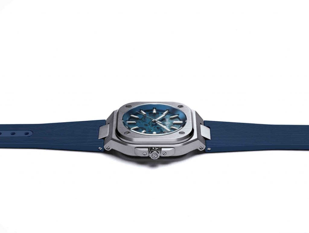 Bell & Ross BR 05 acero front brazalete lado