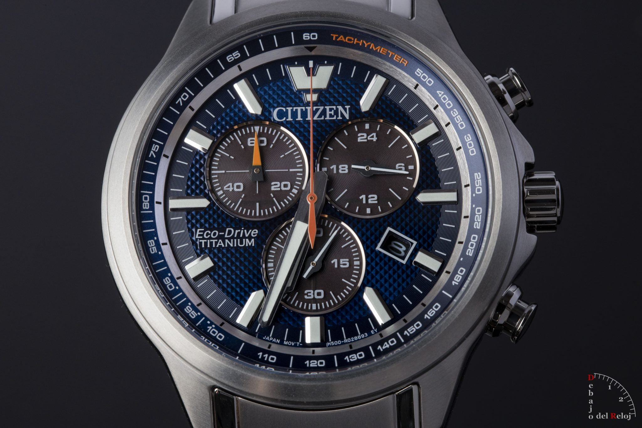 Orologio da uomo Citizen Super Titanium Cronografo quadrante blu Eco-Drive CA4570-88L 100M