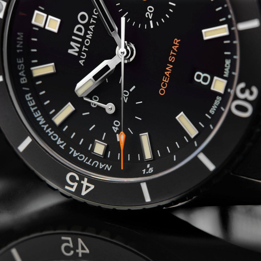Mido Ocean Star Chronograph Special Edition deta esfera