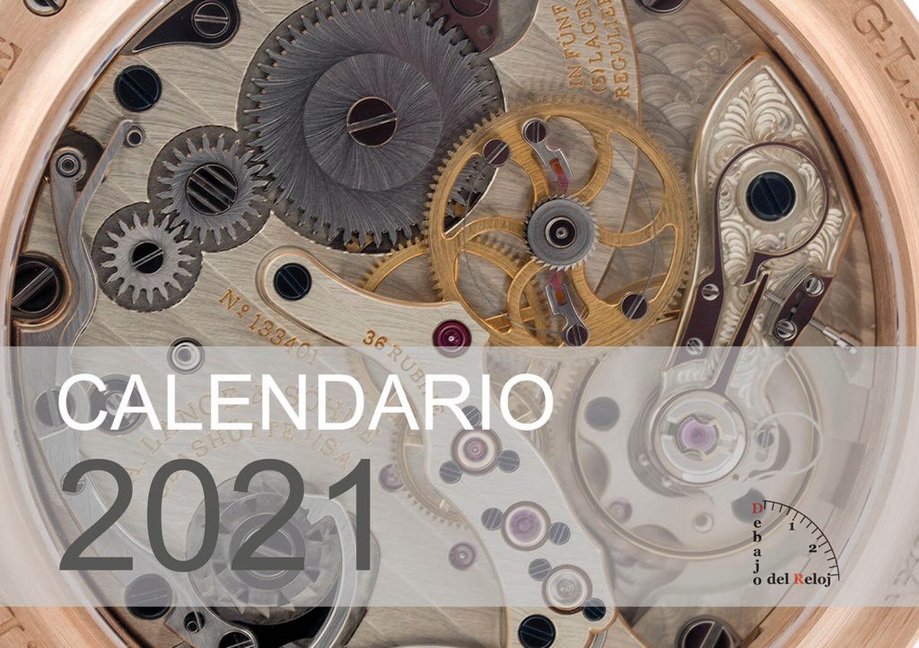 Calendario 2021 debajo del reloj