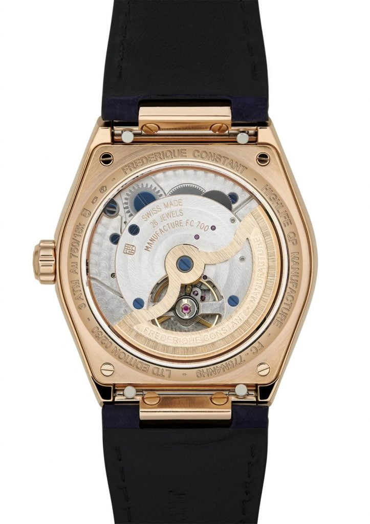 Frederique Constant Highlife Perpetual Calendar Manufacture Oro Rosa back