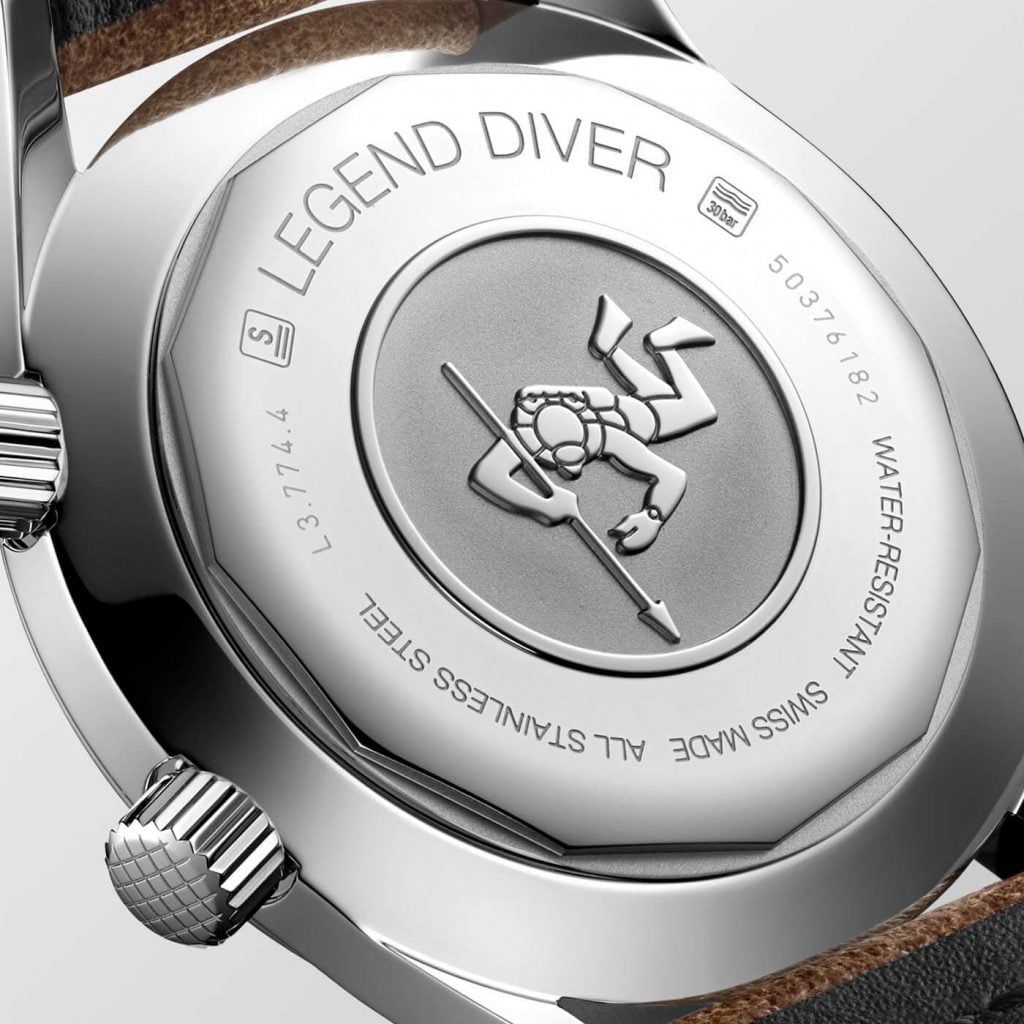 Longines Legend Diver Watch deta back
