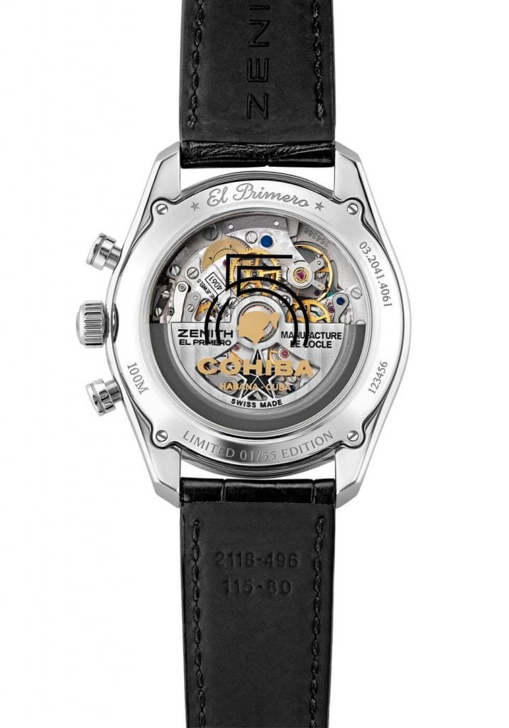 Zenith Chronomaster Open Cohiba 55 Aniversario back