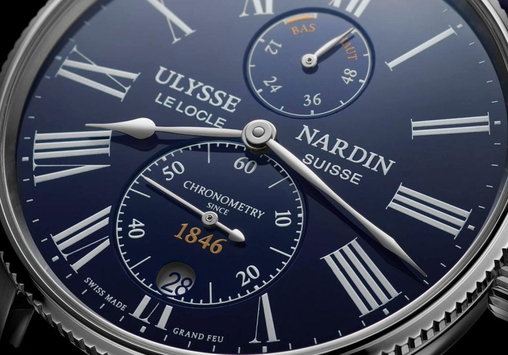 Ulysse Nardin Marine Torpilleur Esmalte Grand Feu Azul detalle