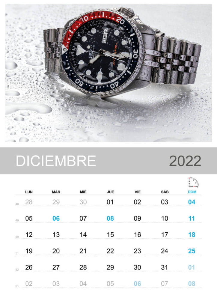 Calendario 2022 de Debajo del Reloj 12