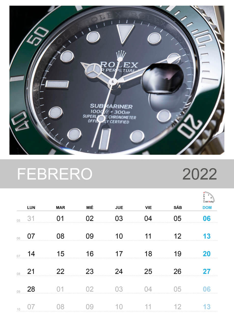 Calendario 2022 de Debajo del Reloj 2