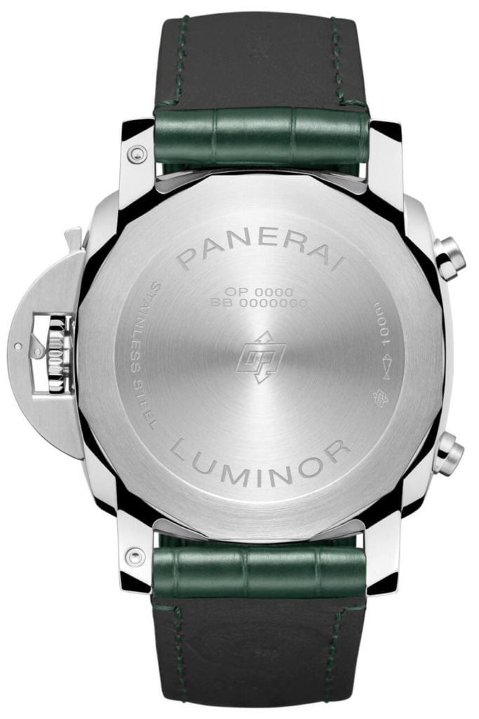 Panerai Luminor Chrono Flyback Ceramic y el Luminor Chrono Flyback Verde Militare back a