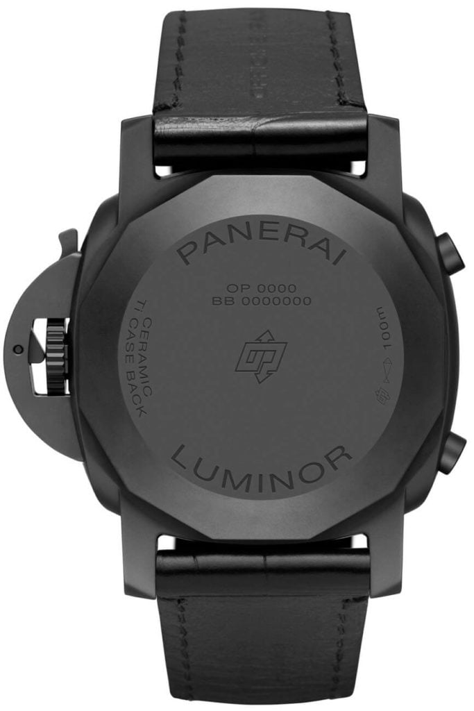 Panerai Luminor Chrono Flyback Ceramic y el Luminor Chrono Flyback Verde Militare back b
