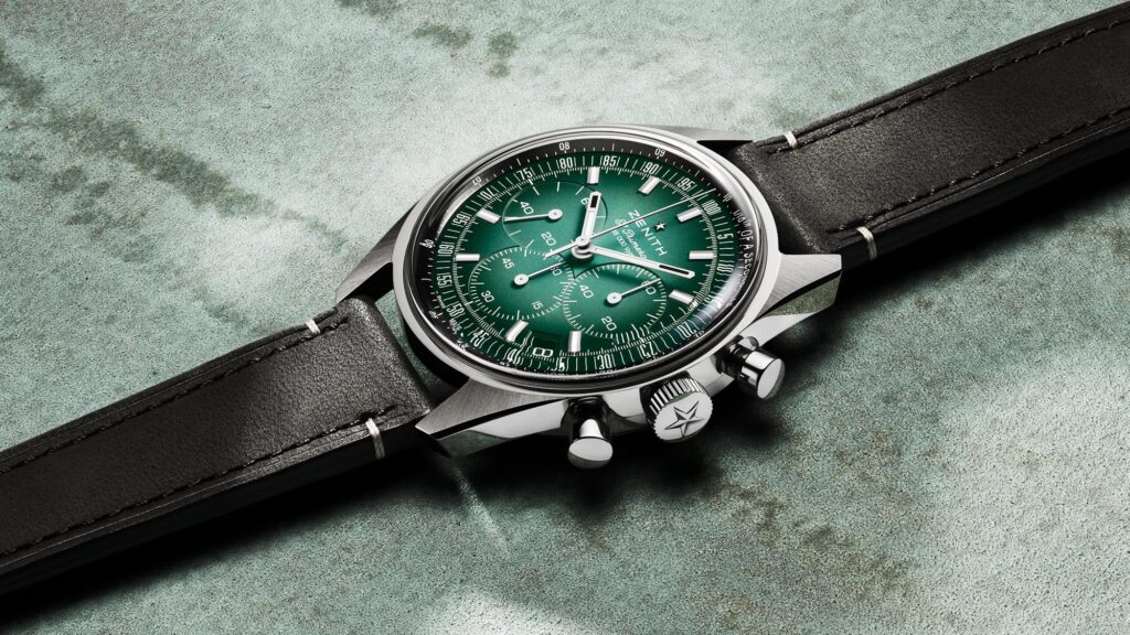 Reloj Zenith Chronomaster Original Paris Edition con esfera verde verdigrís degradada y correa