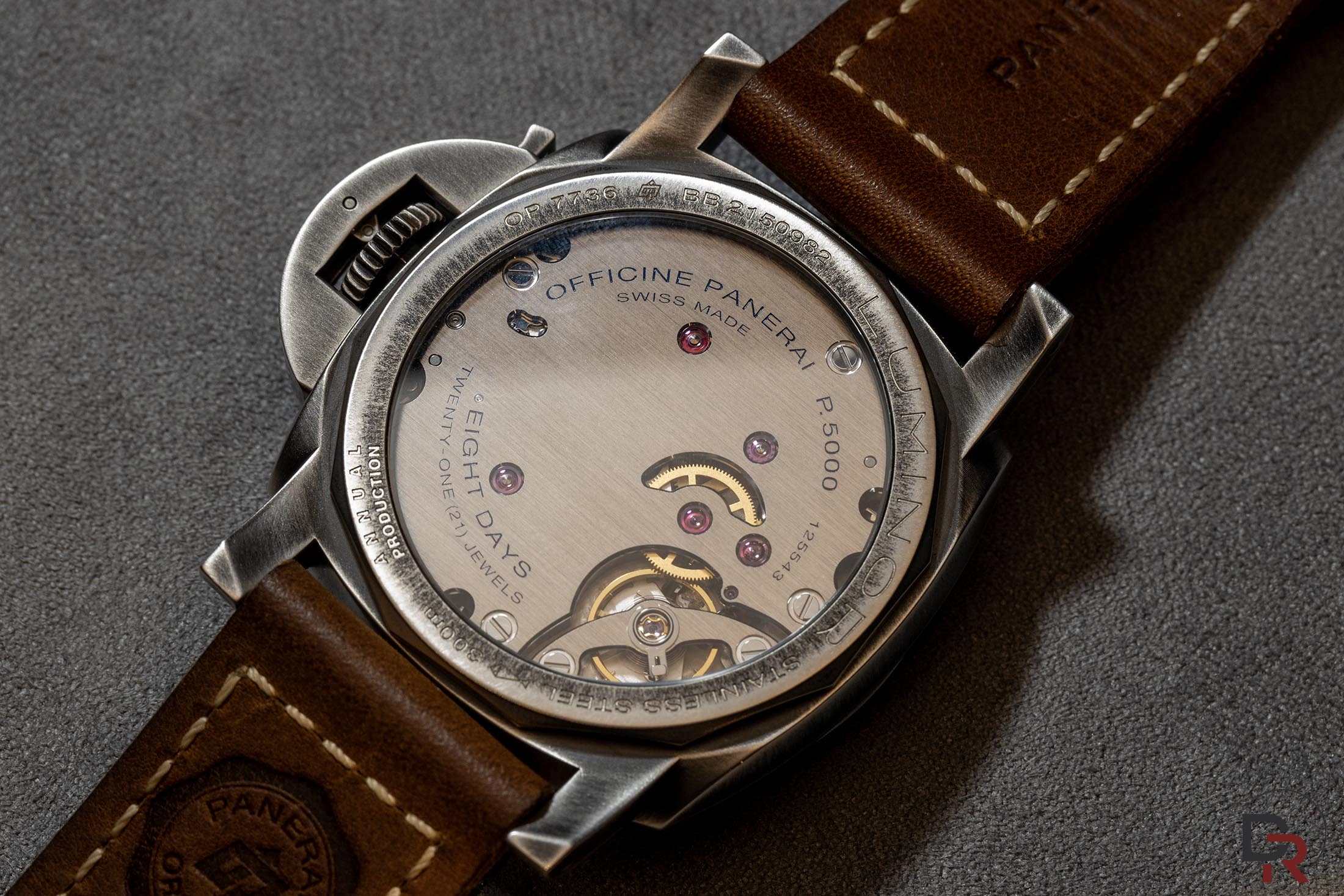 Fondo visto calibre P.5000 8 dias de reserva Panerai PAM01733