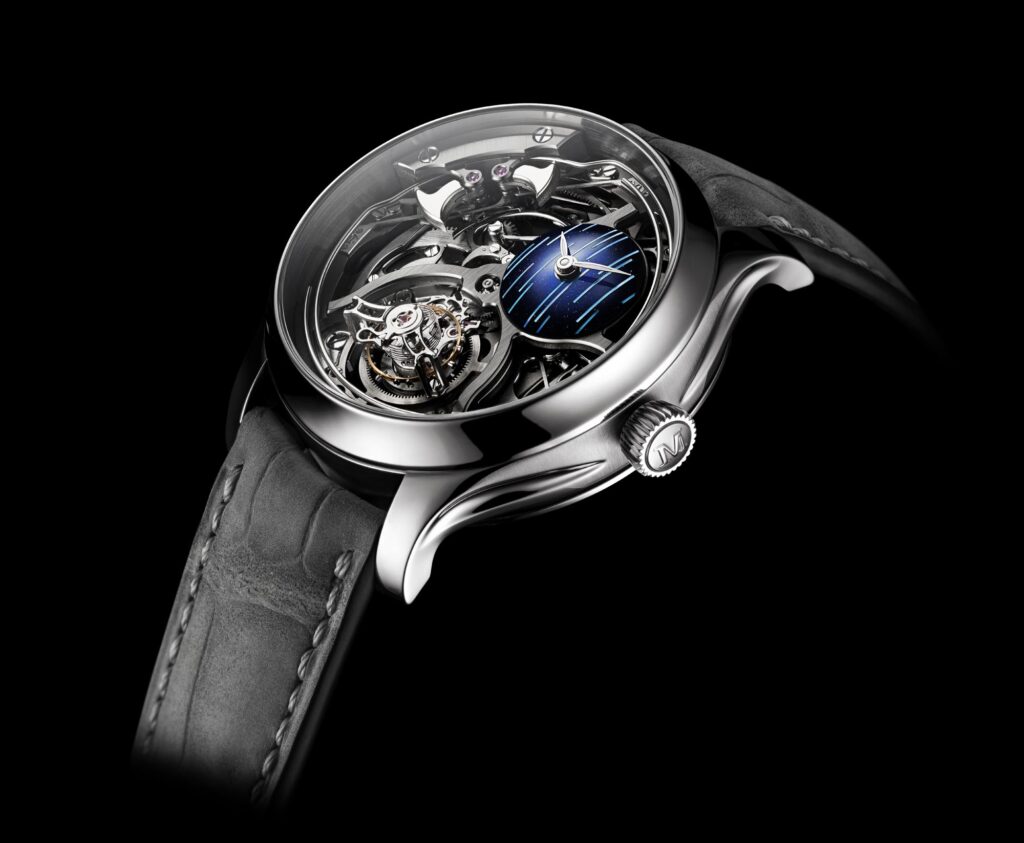 Reloj H. Moser & Cie. Endeavour Minute Repeater Cylindrical Tourbillon Skeleton Cosmic Rain en titanio.