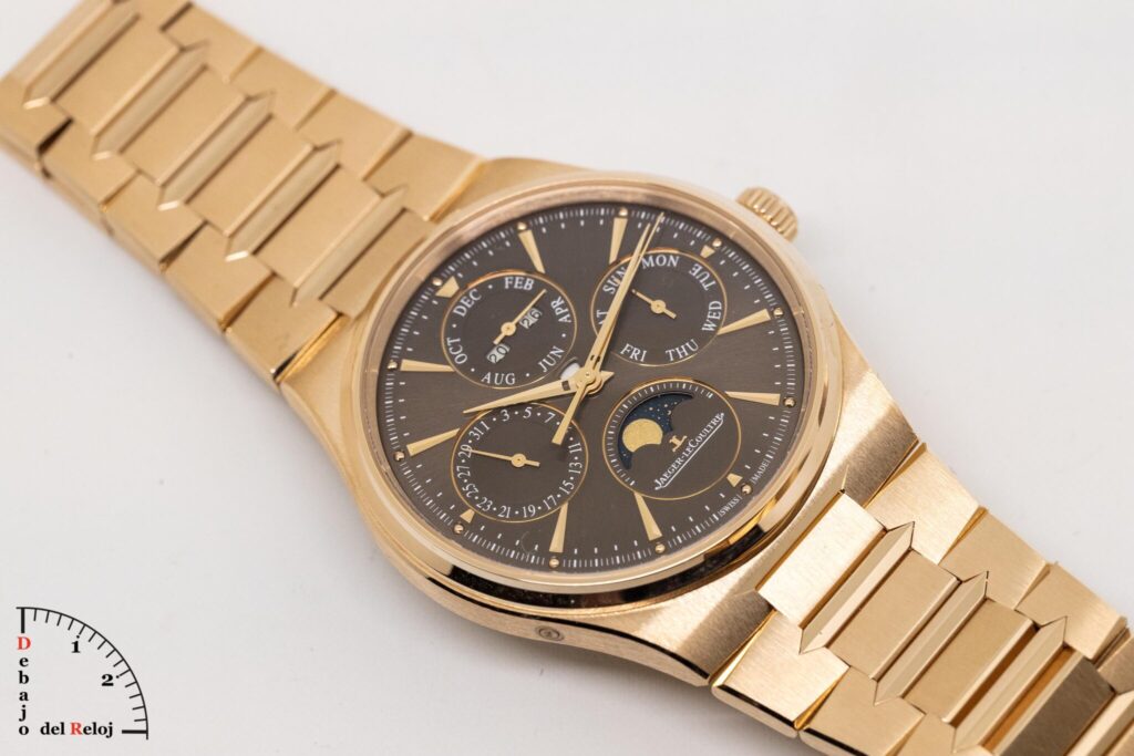 Vista en detalle del Jaeger-LeCoultre Master Control Chronometre Date en oro rosa de 18K