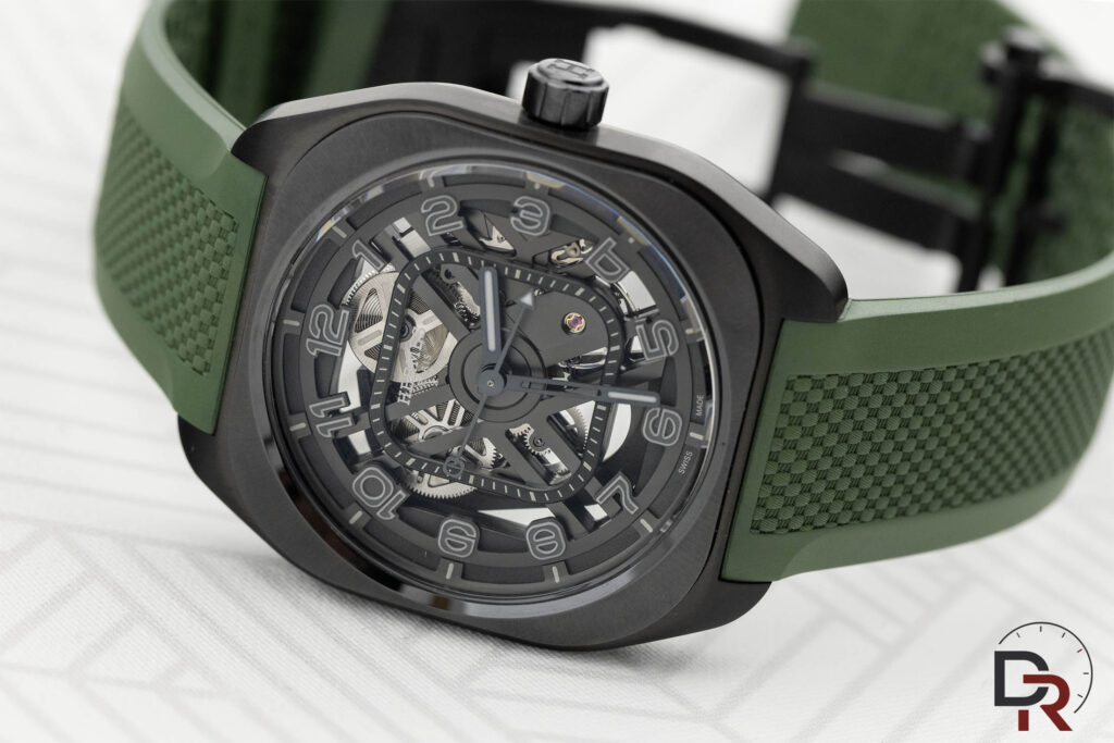Hermès H08 Squelette caja de titanio y correa verde
