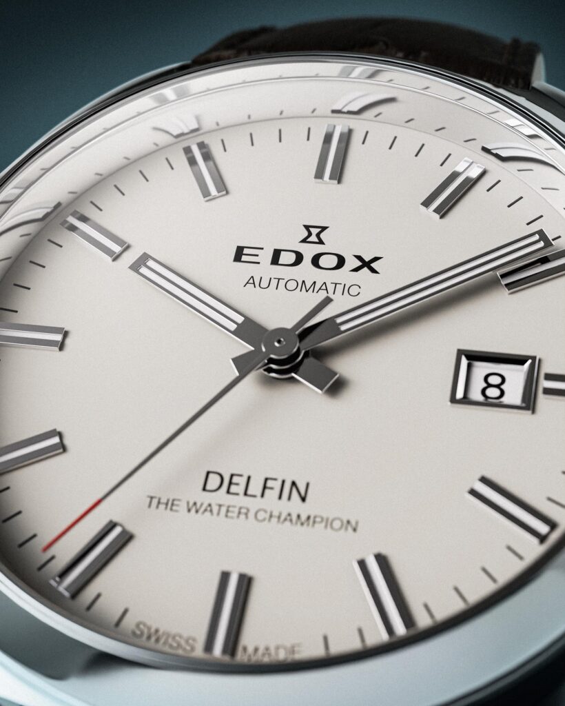 Ilustración y estilo de vida vintage del Edox Delfin 1961 The Water Champion