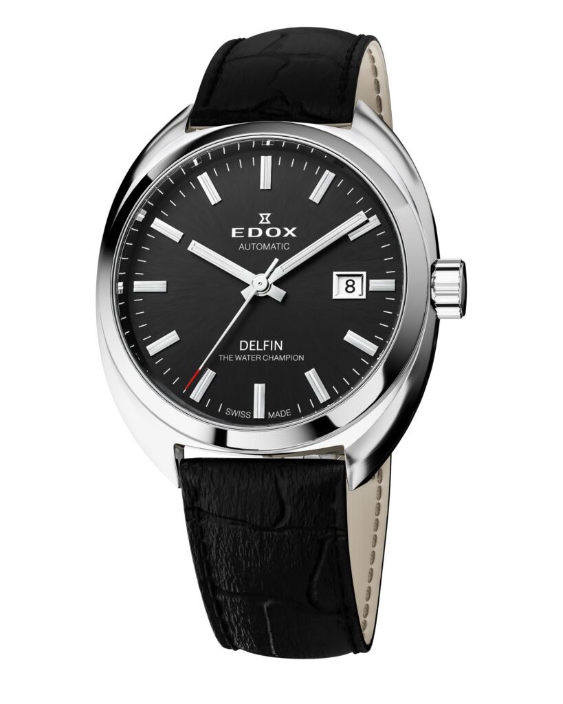 Perfil lateral del Edox Delfin 1961 versión esfera negra