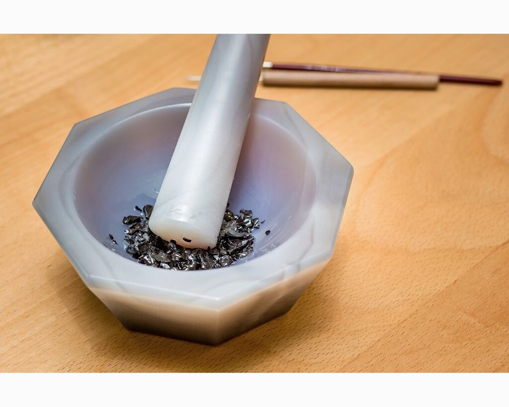 Agate mortar grinding enamel powder
