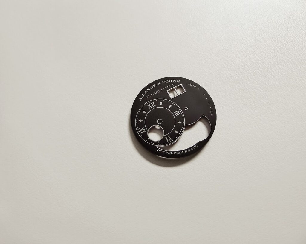Final glazed Grand Feu enamel dial A. Lange & Söhne