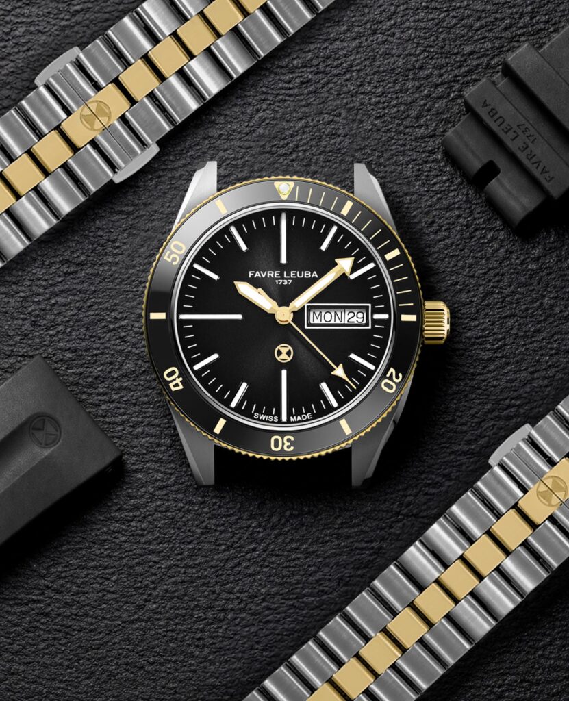 Favre Leuba Deep Raider con opción de correa de caucho