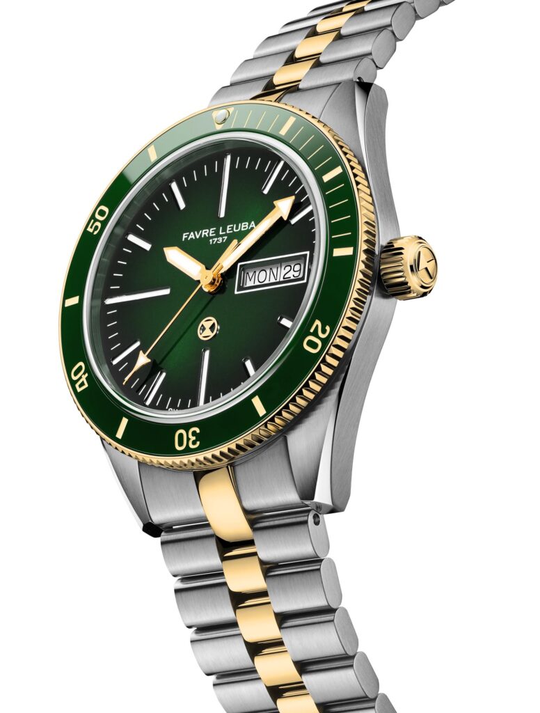Favre Leuba Deep Raider Day Date Two-Tone esfera negra