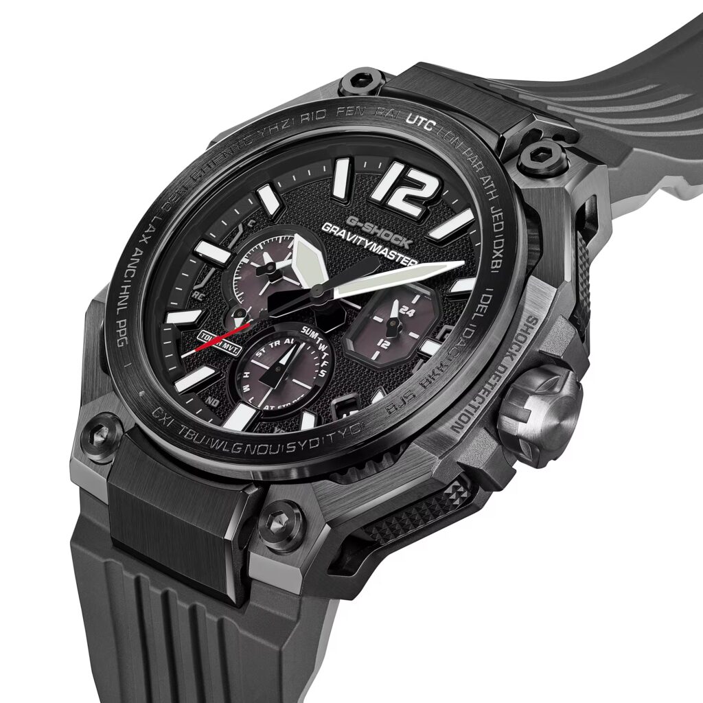 Detalle de caja y correa del G-SHOCK GWR-B3000B-8A gris