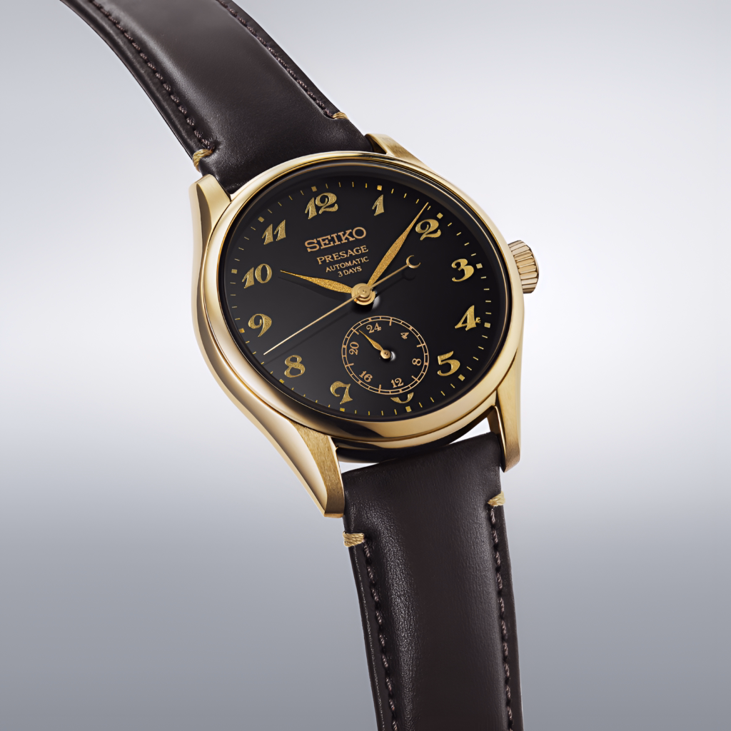 Detalle del reloj Seiko Presage HCC006 con esfera artesanal de laca Urushi