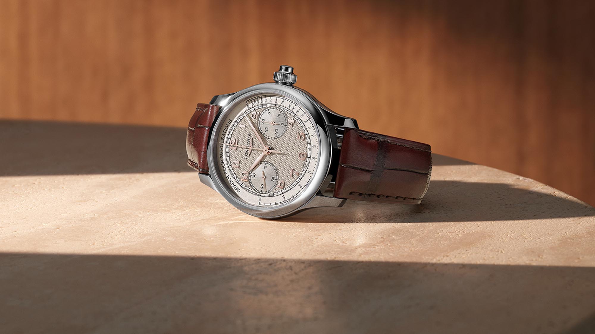 Longines Master Collection Chrono Monopusher con esfera opalina plateada Ref L2 960 4 78 2