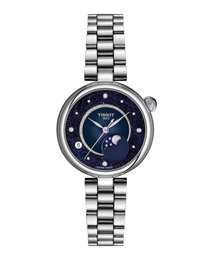 Tissot Désir Moonphase esfera azul con diamantes T152.223.11.496.00