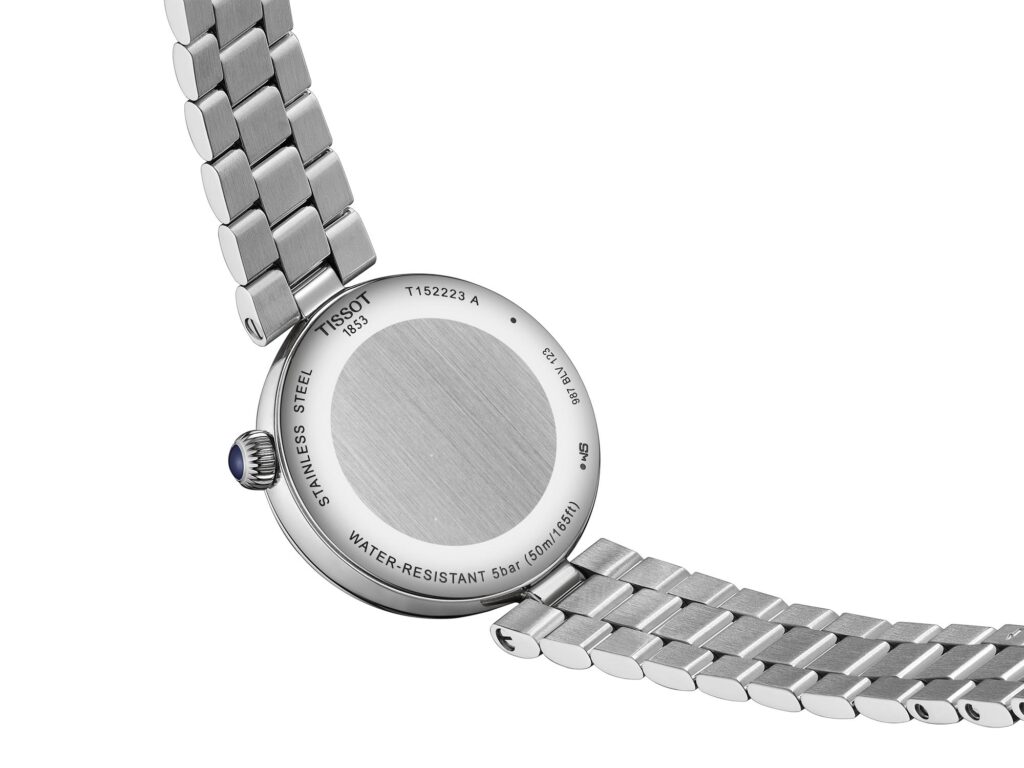 Detalle del brazalete y cierre del Tissot Désir Moonphase
