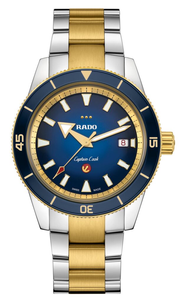 Rado Captain Cook European Cricket con brazalete de acero y PVD oro