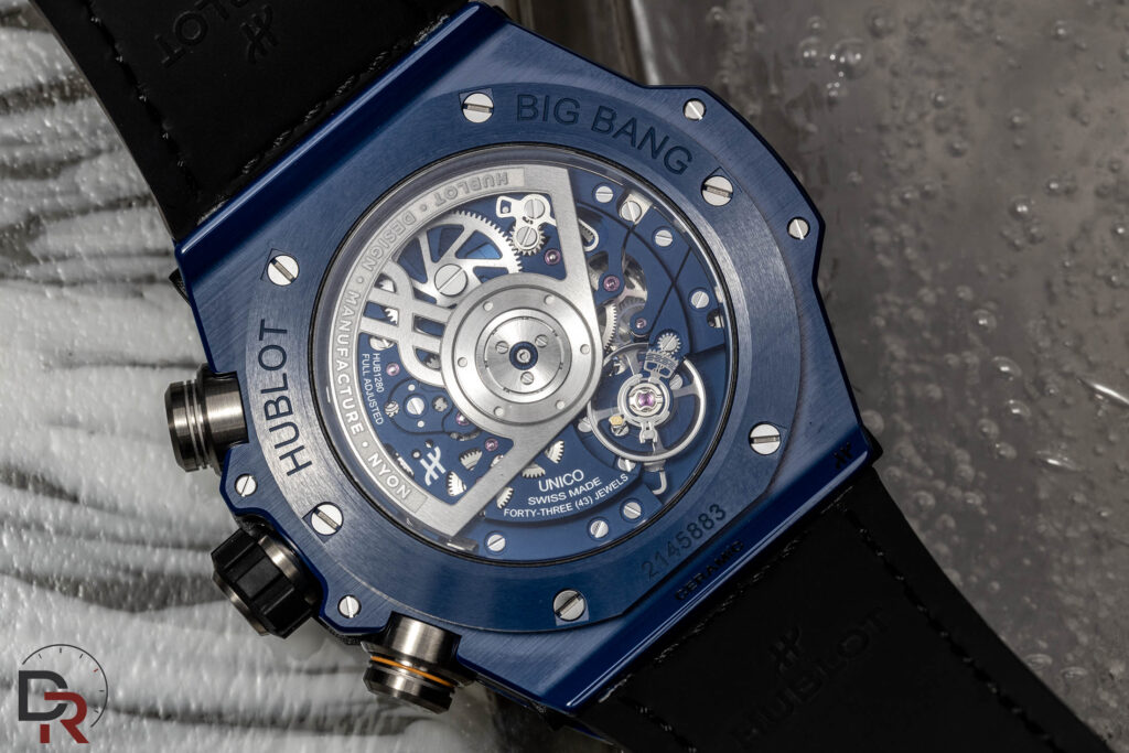 Detalle del bisel y esfera Hublot Big Bang Reloaded Blue Ceramic