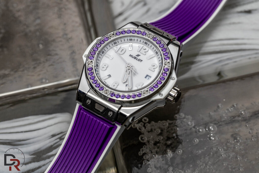 Hublot Big Bang Joyful Steel Purple reloj acero engastado purpura