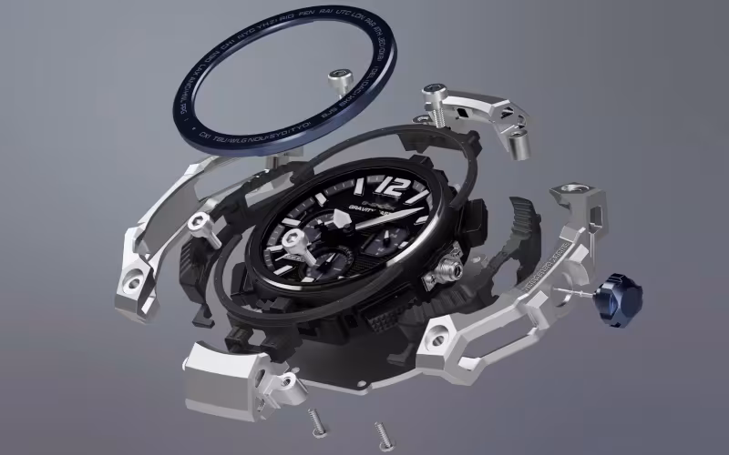 Detalle de la caja Carbon Core Guard del G-SHOCK GWR-B3000
