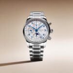 Longines Master Collection Chrono Moonphase esfera plateada grano de cebada Ref L2 962 4 73 2