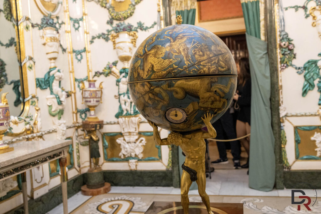 Atlas mechanical planetarium clock with celestial globe by Abraham-Louis Breguet in the Royal Palace